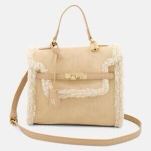 Badgley Mischka Fur Border Satchel Bag | NWT